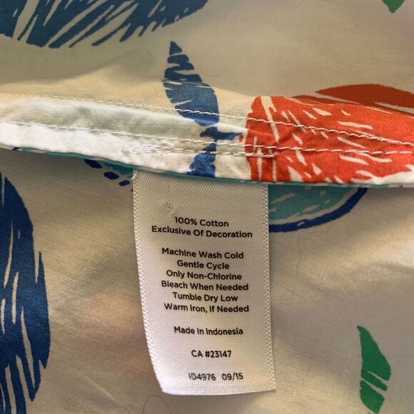 Talbots Womens Size Large Multicolor Apple Novelty Artsy Print Button Up Shirt - Picture 6 of 7